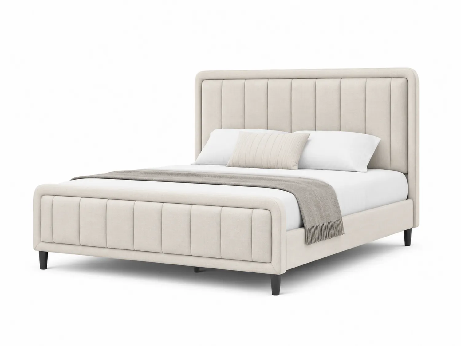 Polsterbett Stoff 180x200 cm Beige