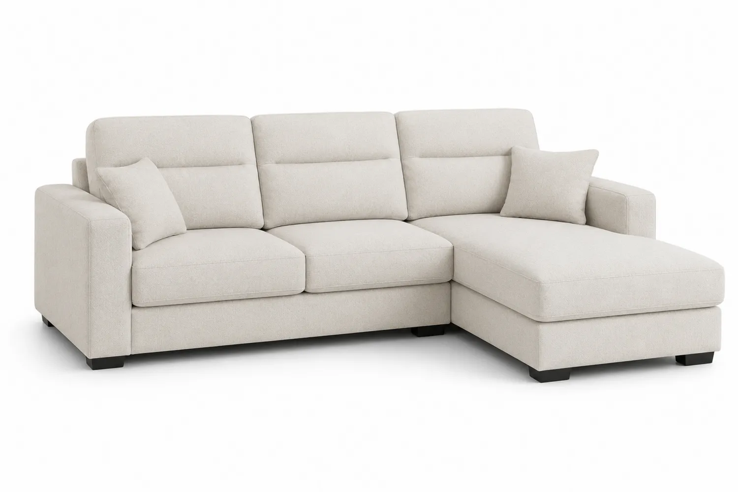 Ecksofa Leinenoptik Beige 200x140cm