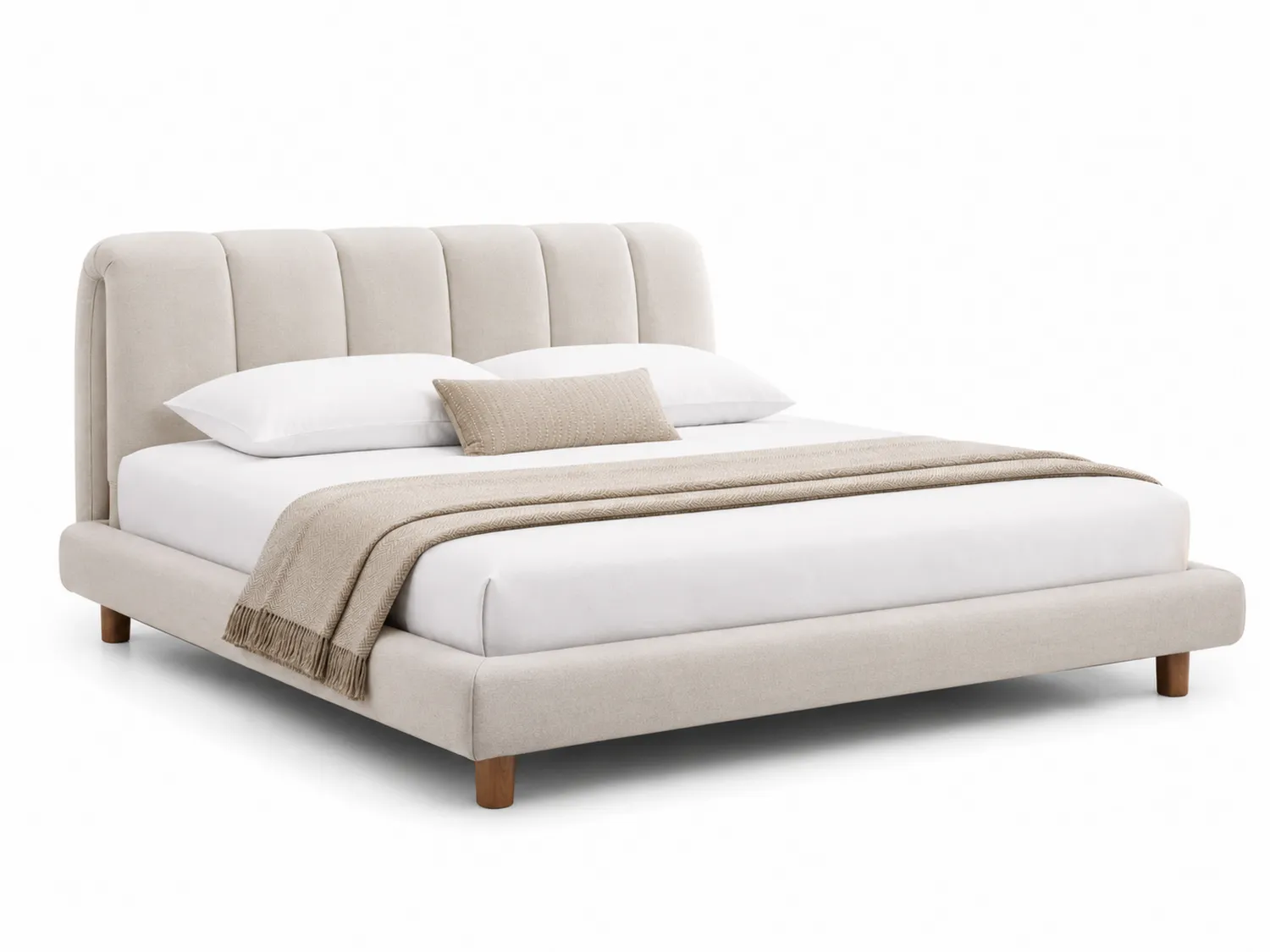 Polsterbett Stoff 200x180 cm Beige