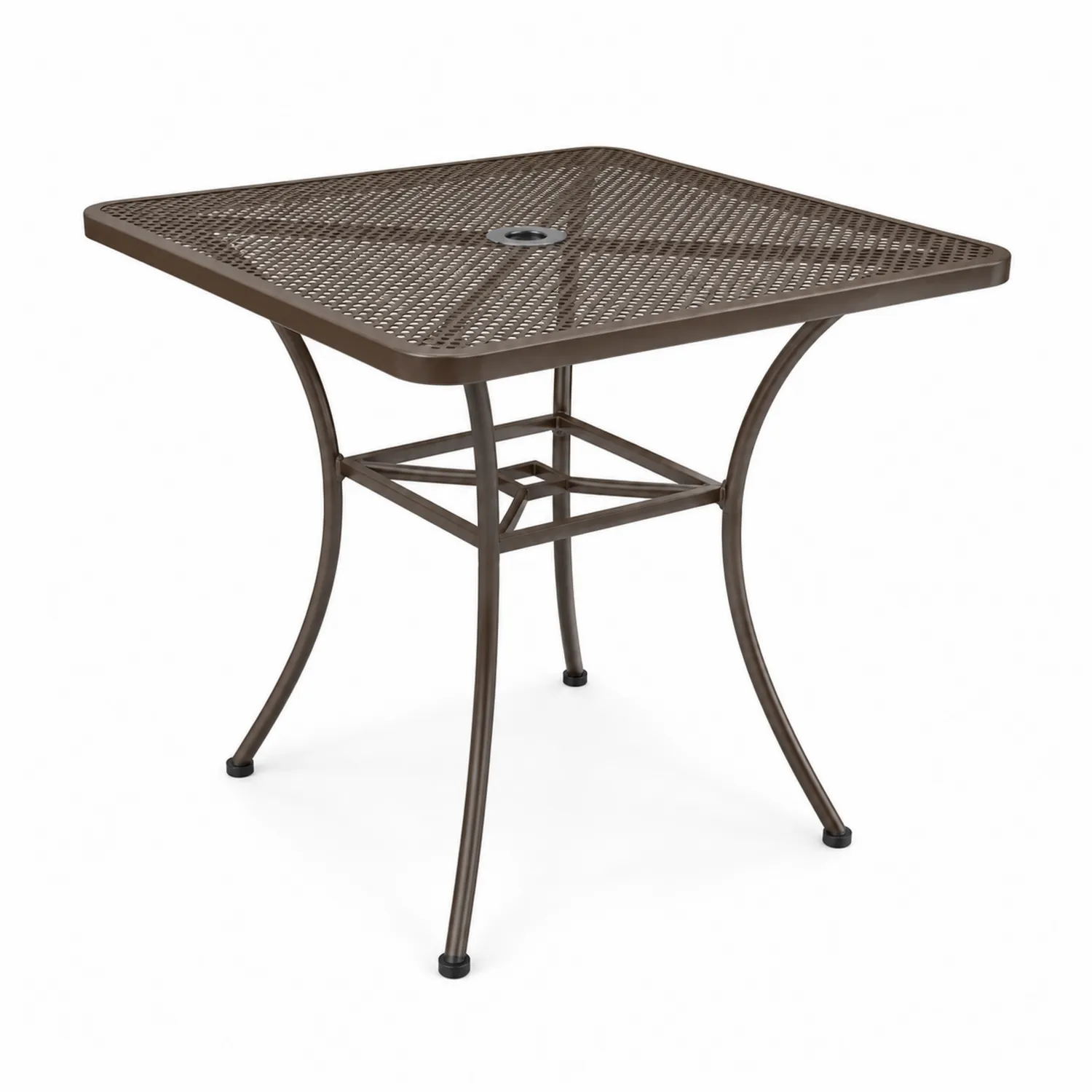 Quadratischer Braun Metall Gartentisch