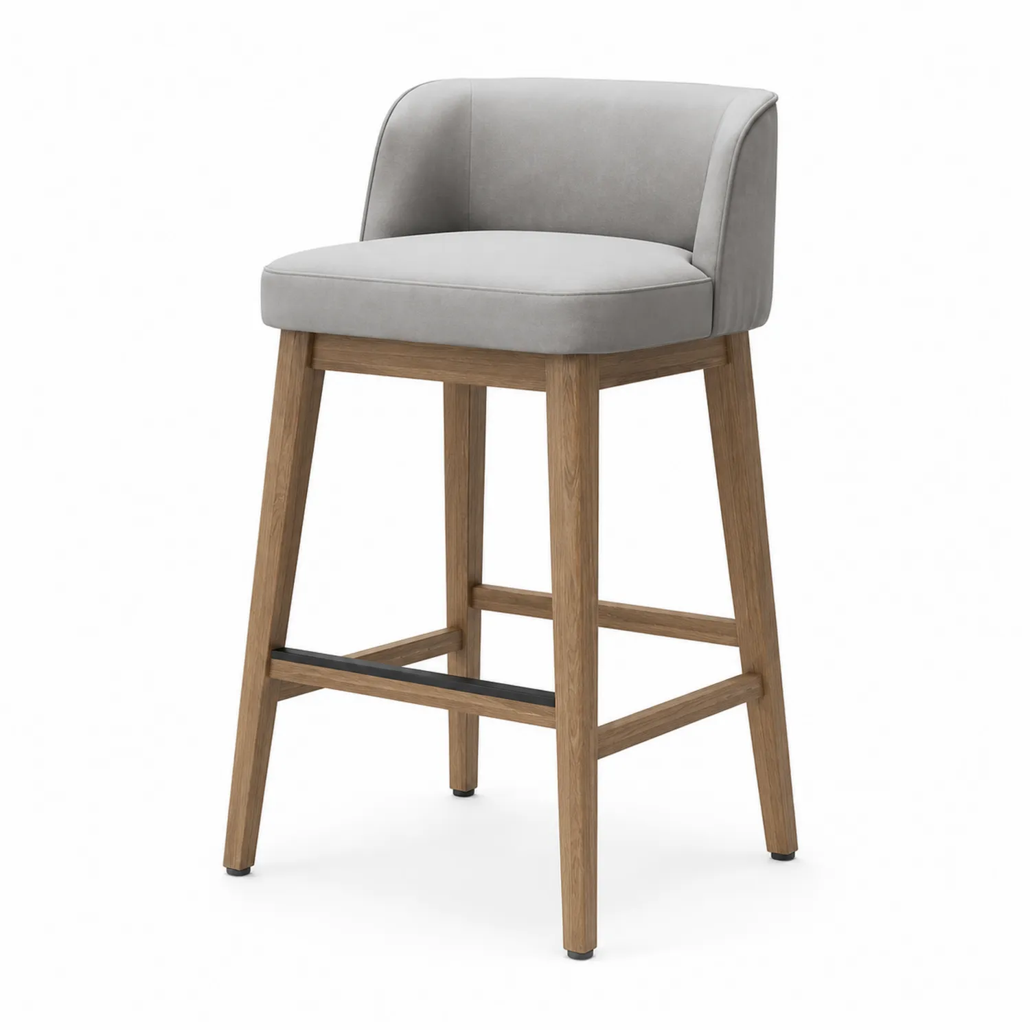 Barhocker Eiche Hellgrau Polstersitz 105 cm