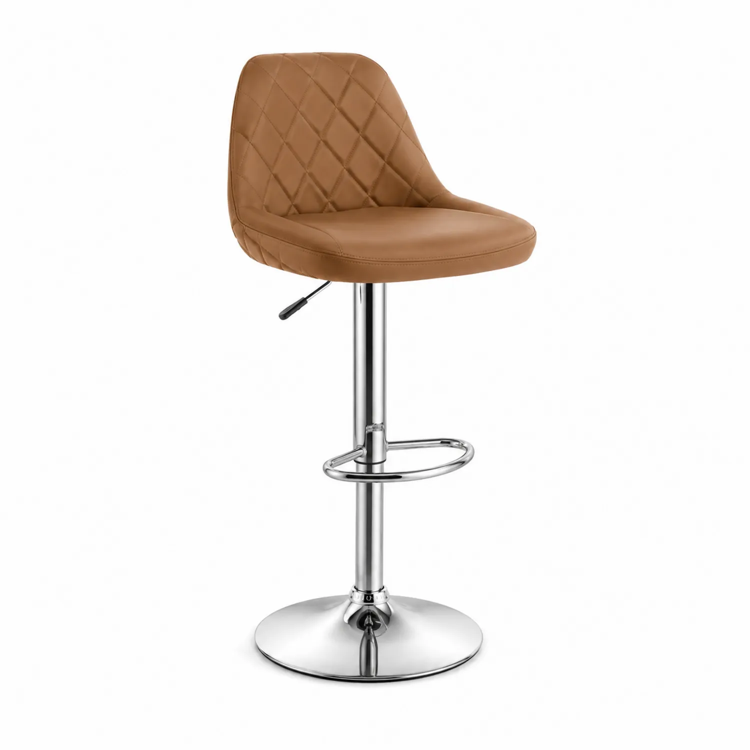 Barhocker aus Kunstleder Braun höhenverstellbar mit Drehfunktion