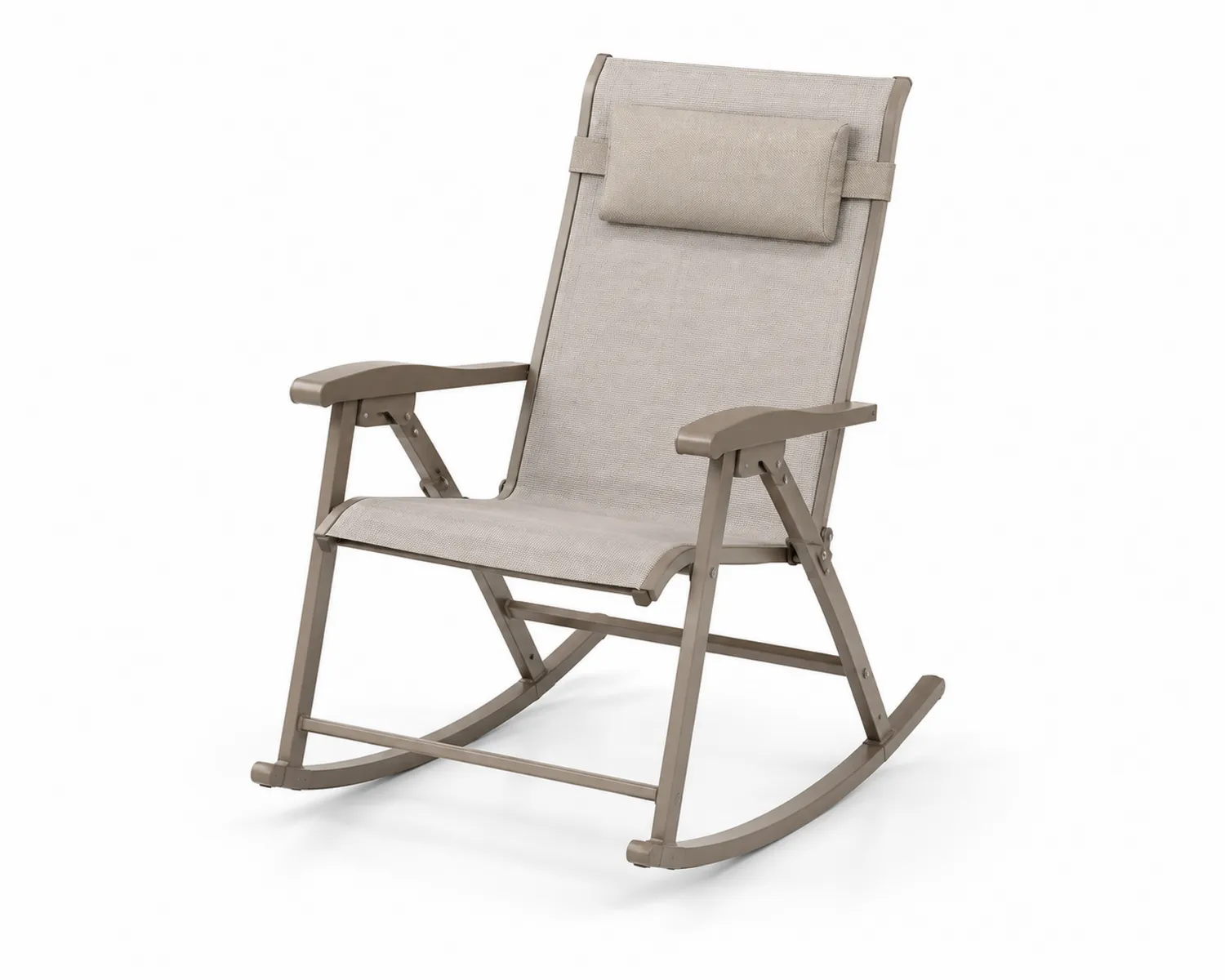 Schaukelstuhl Aluminium Beige Textilene