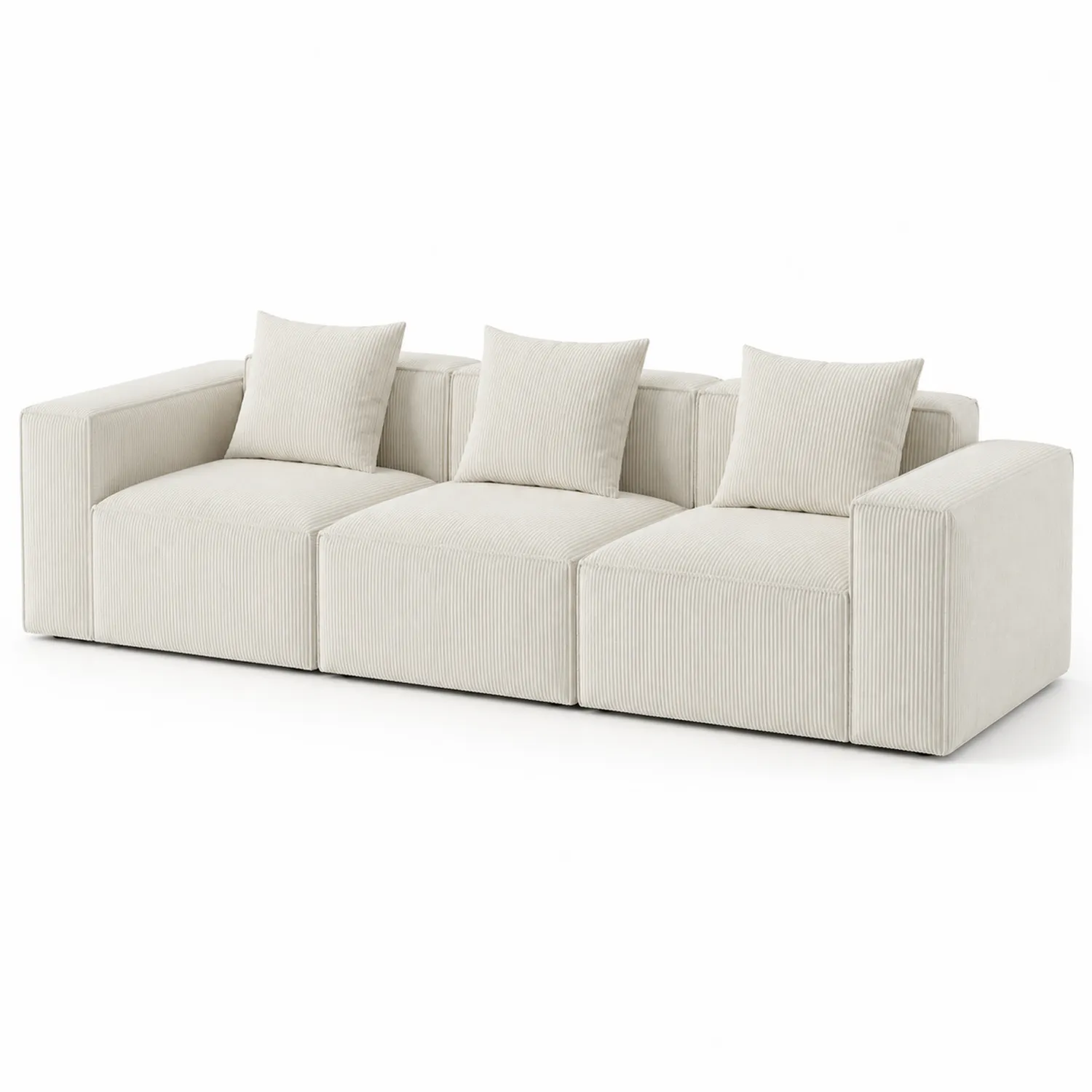 Modulares 3-Sitzer Sofa Cord Beige