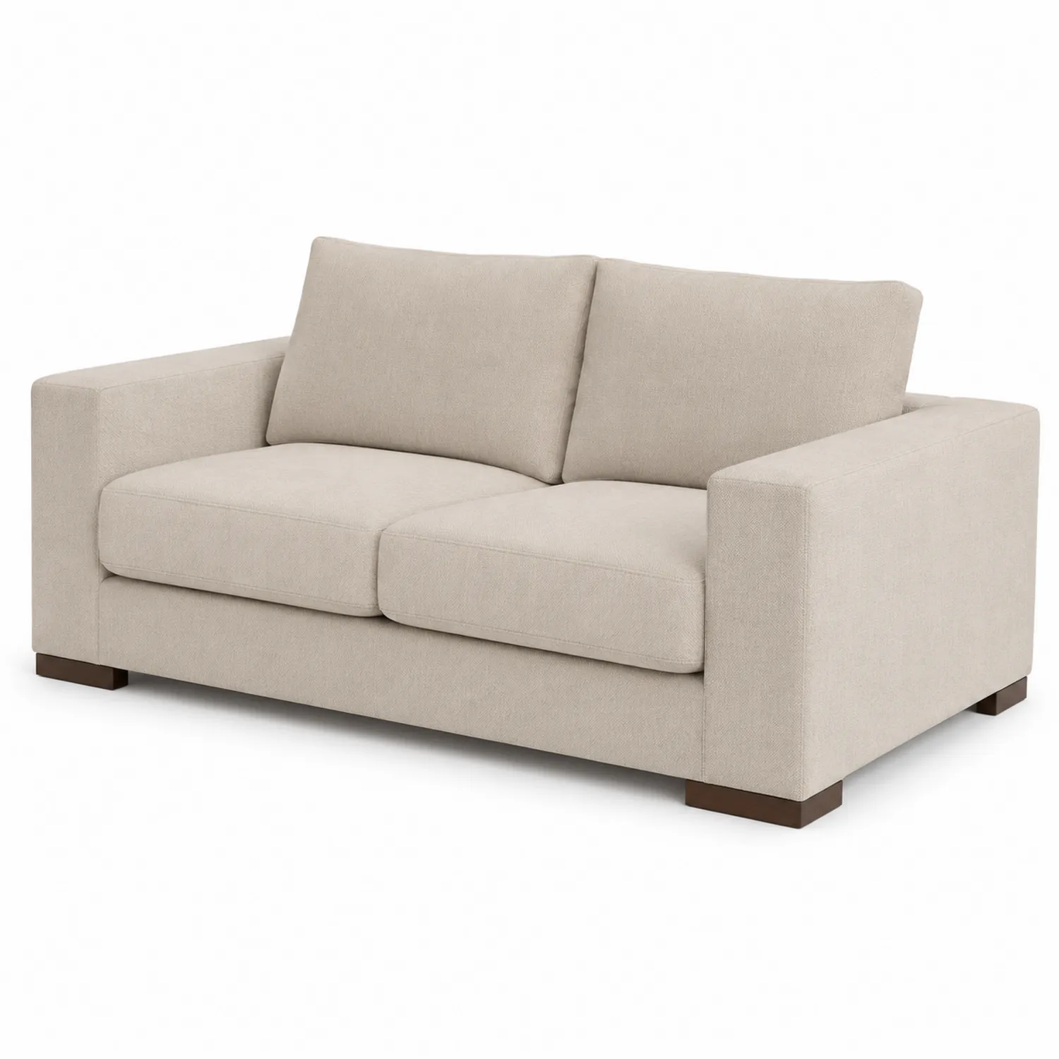 2-Sitzer Sofa rechteckig Beige Holz Polyester 180x90x85 cm