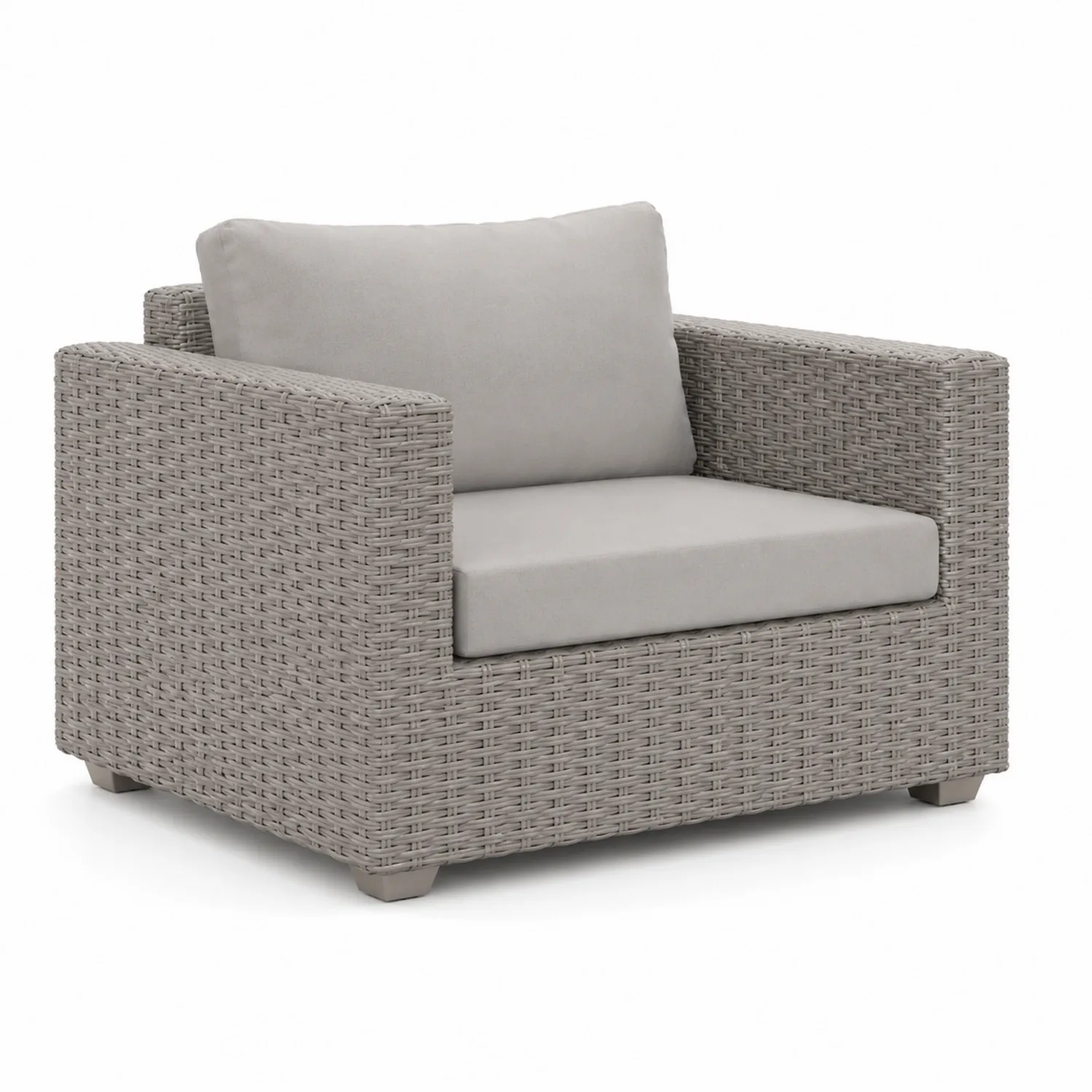 Gartensessel Grau Polyethylengeflecht und Polyester