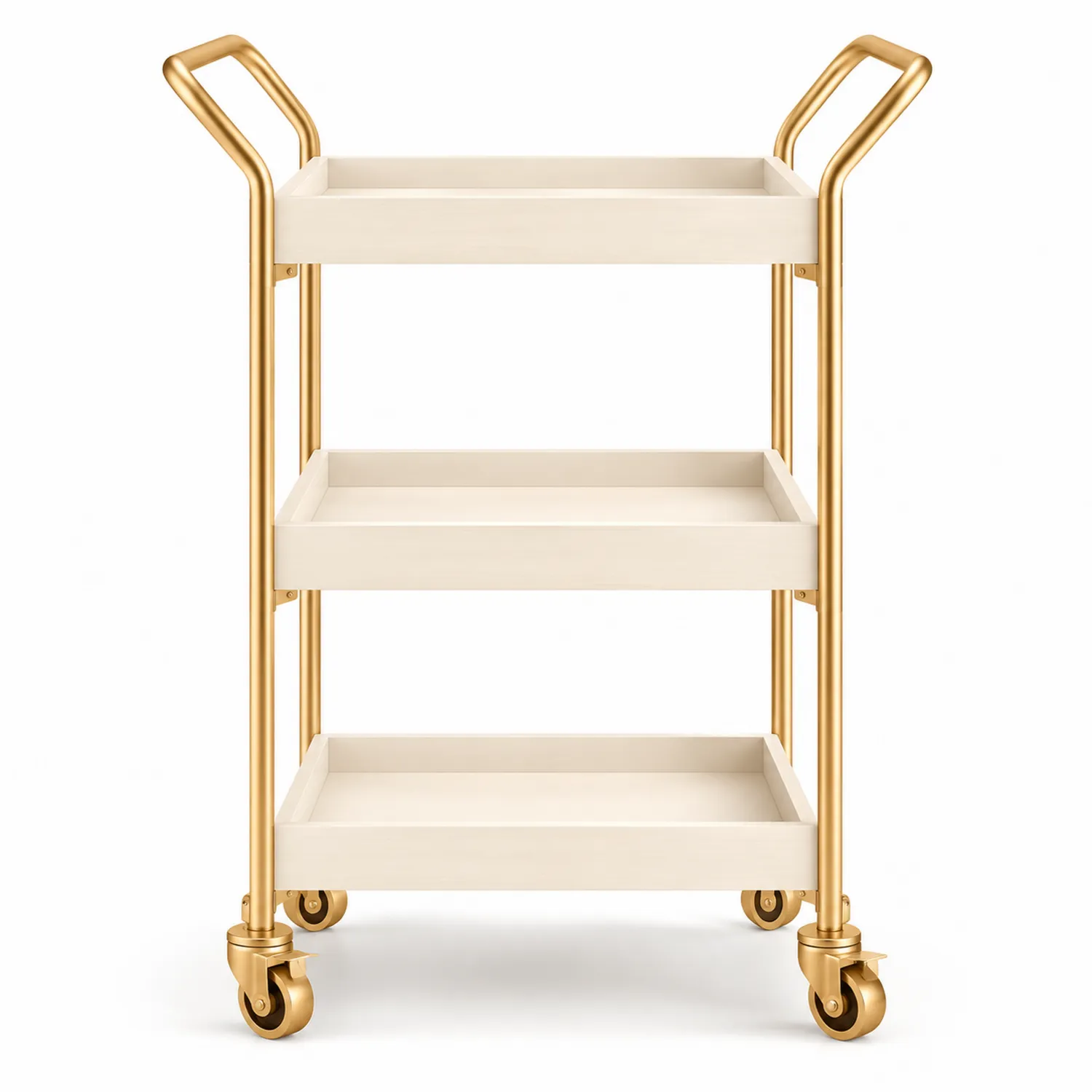 Servierwagen Metall 3 Ebenen Gold Weiß