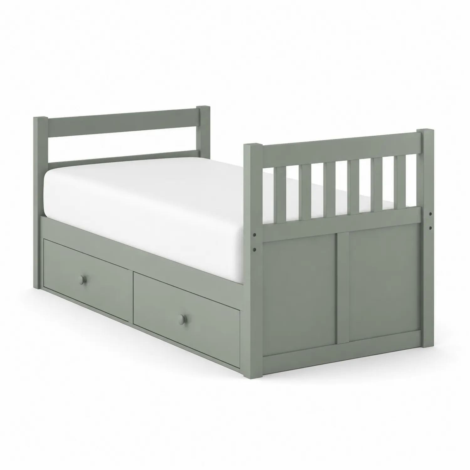 Einzelbett mit Stauraum Holz Grau 200x90 cm