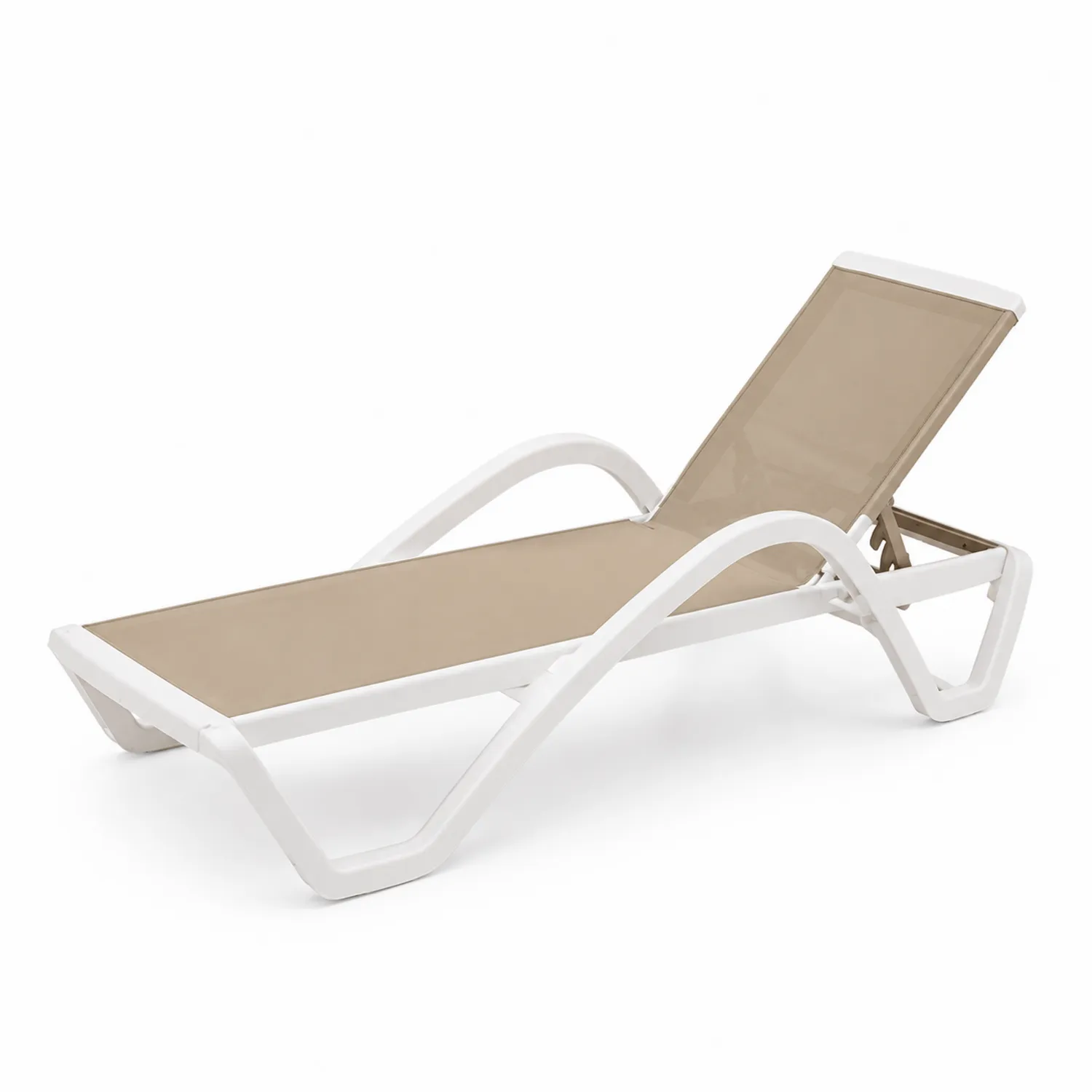 Verstellbare Sonnenliege Kunststoff Textilgewebe Beige