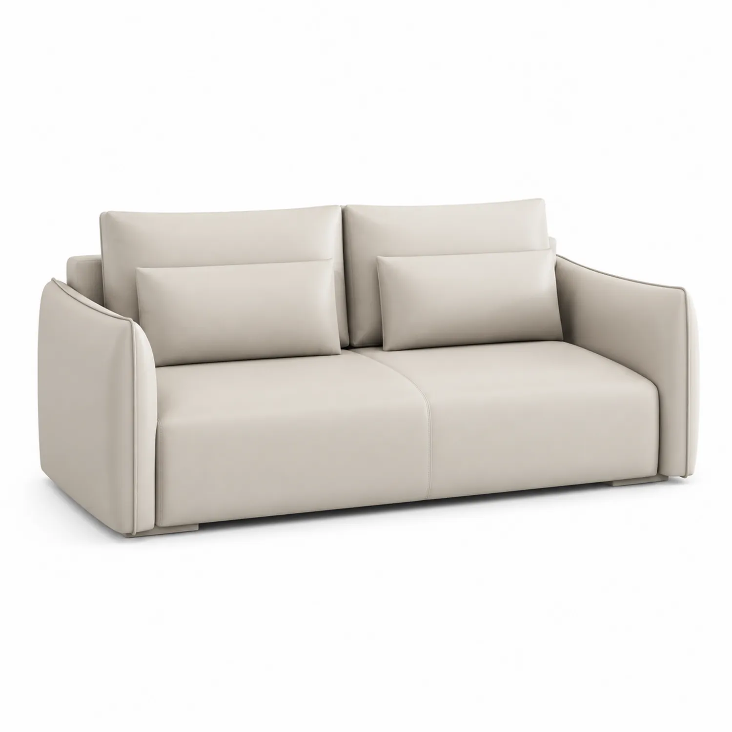 Zweisitzer Sofa Beige Kunstleder