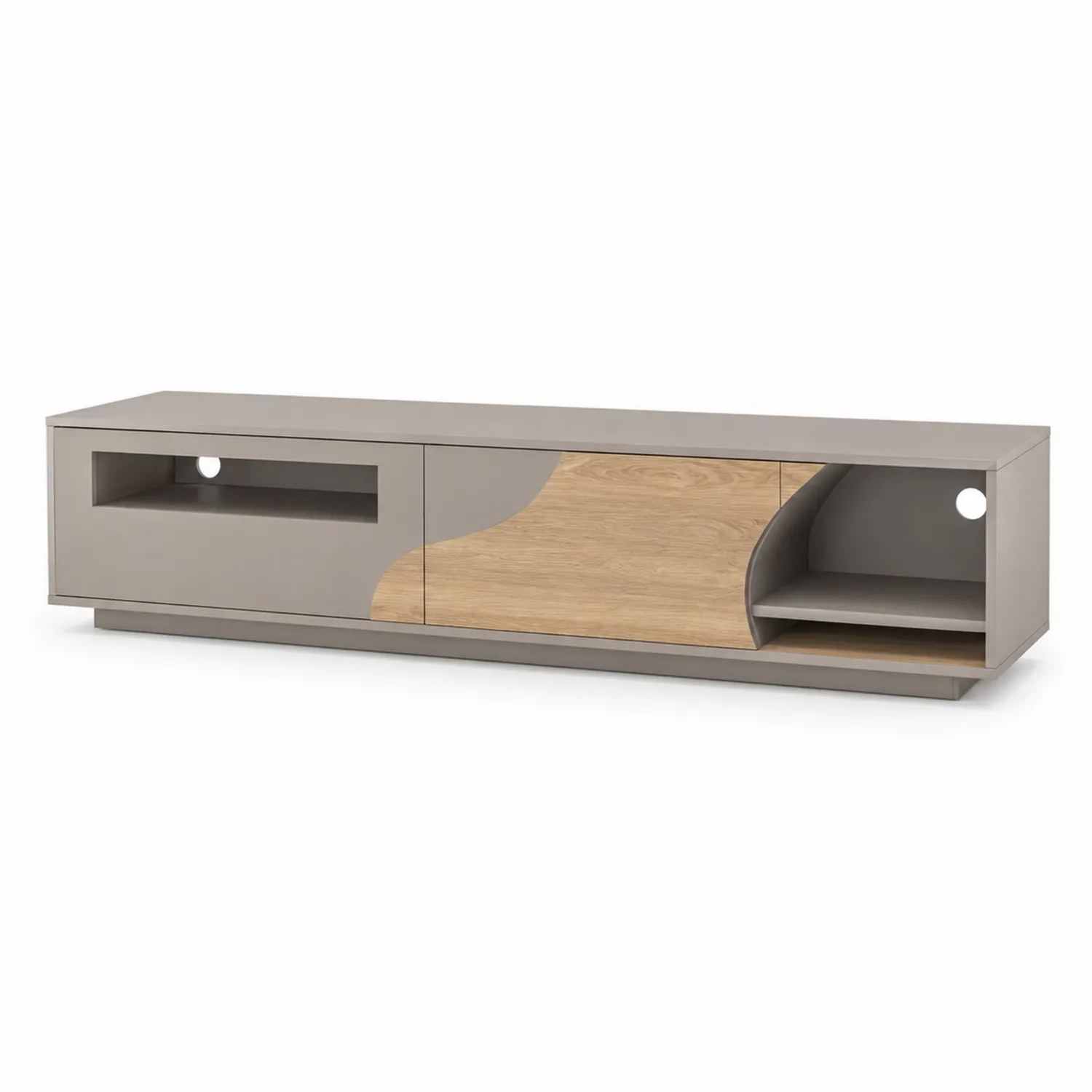 TV-Schrank Holzwerkstoff Grau/Natur 180x40x50 cm