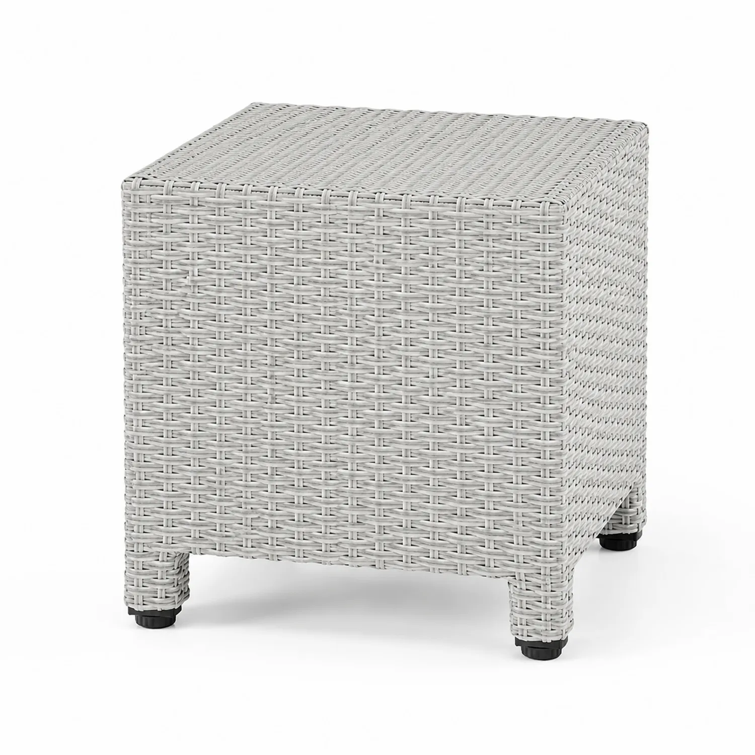 Quadratischer Polyrattan Beistelltisch Grau 40x40x45 cm