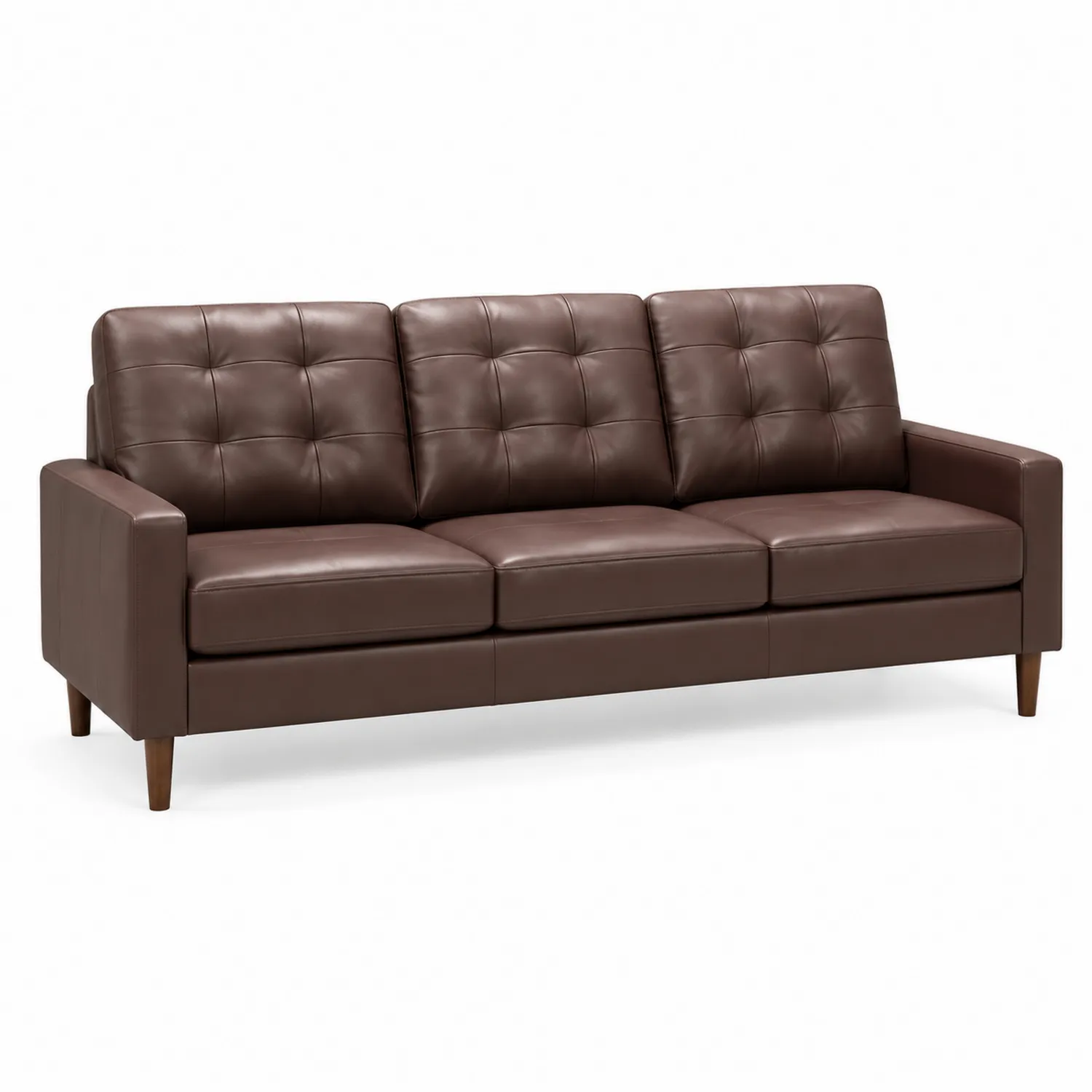 Sofa 3-osobowa skórzana brązowa 200 cm