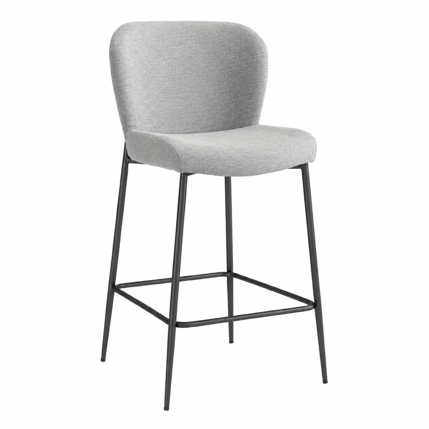 Stołek barowy szary poliester stal 110 cm