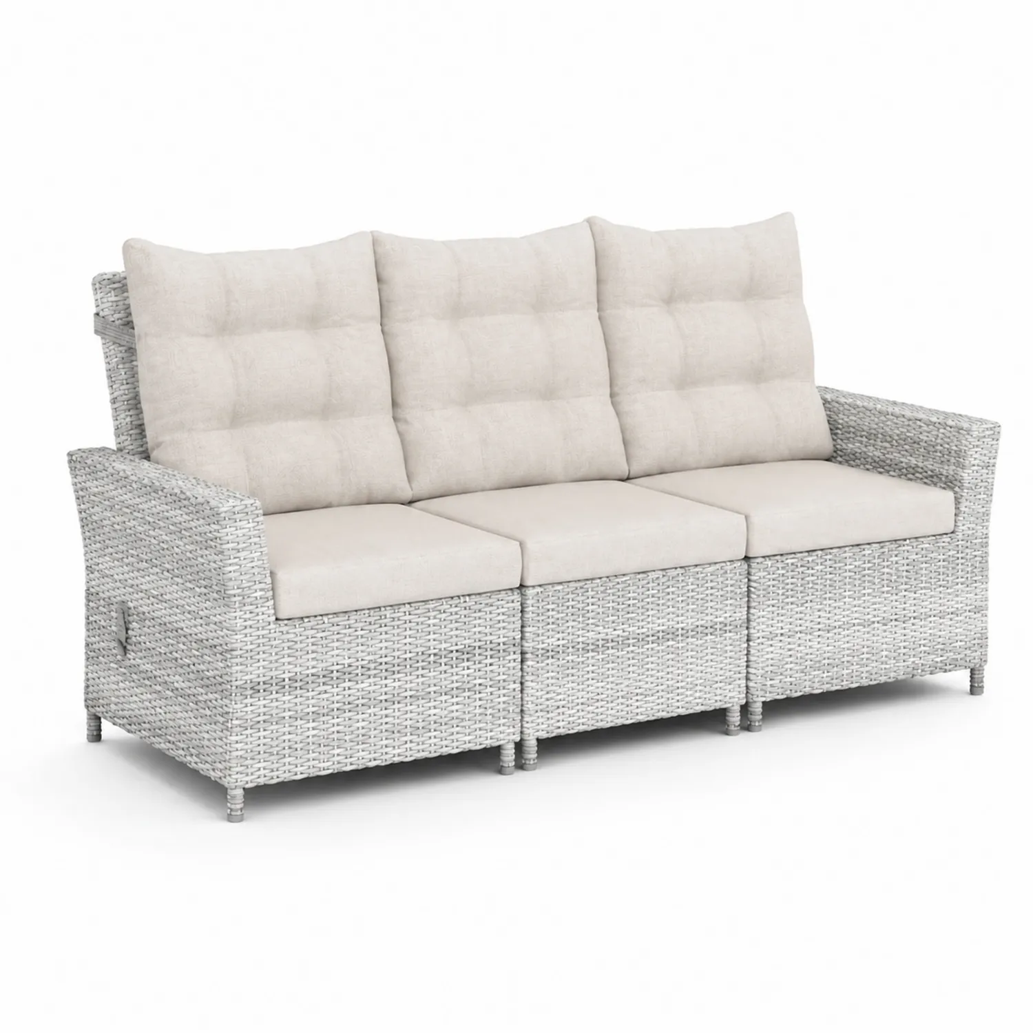 Sofa ogrodowa 3-osobowa z technorattanu z poduszkami