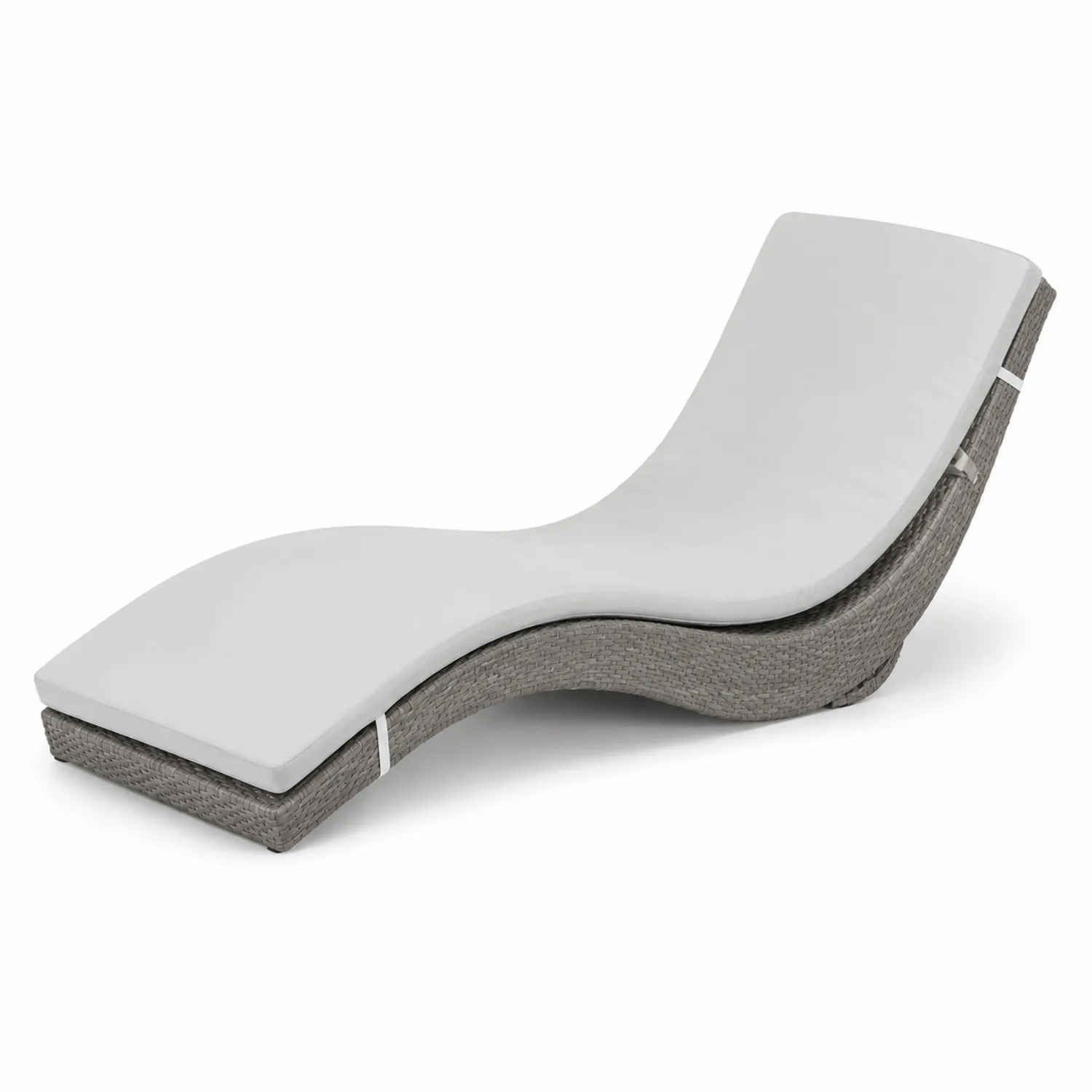 Leżanka falista z technorattanu Biały/Beżowy 200 cm x 75 cm x 50 cm