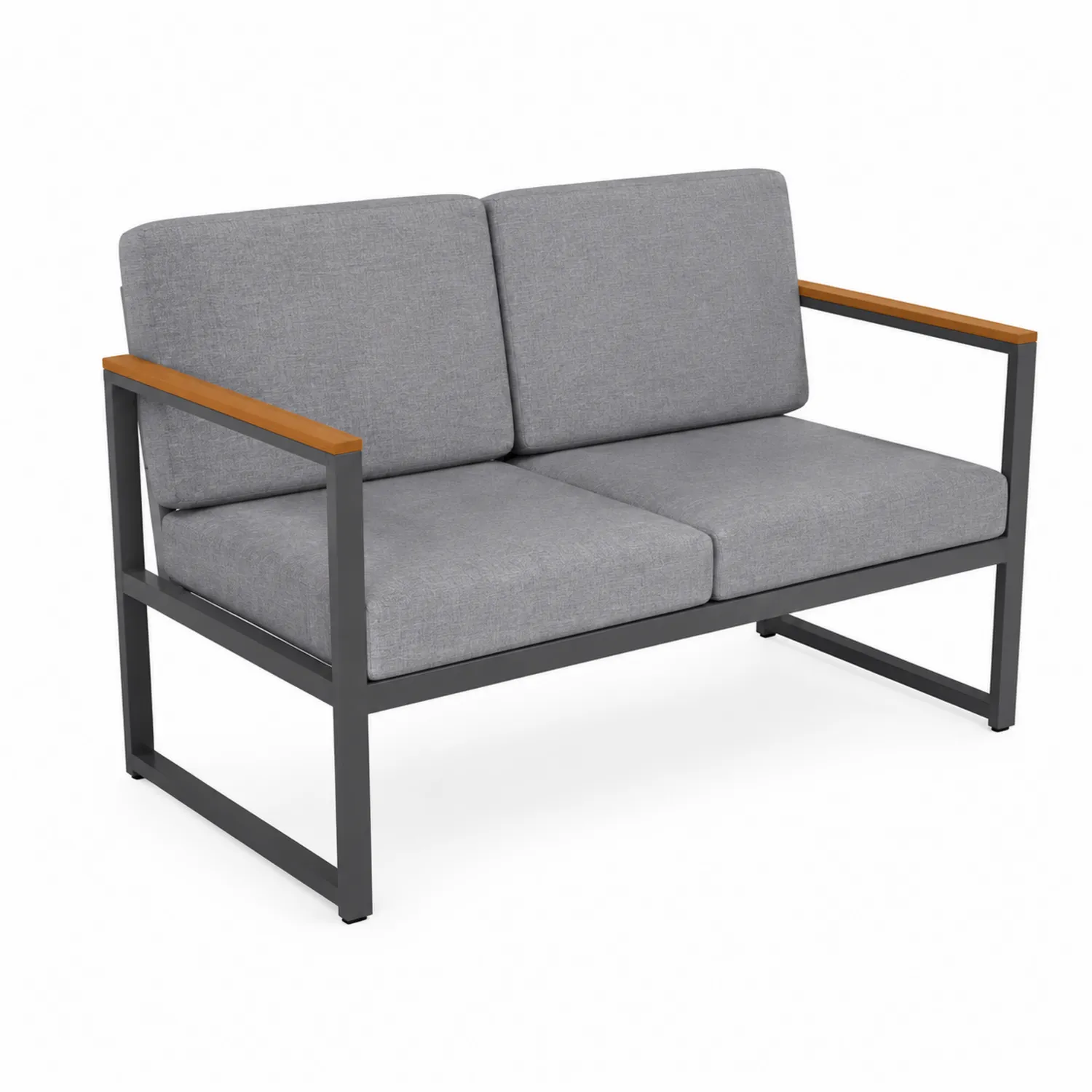 Ogrodowa Dwuosobowa Sofa ze Stali i Drewna