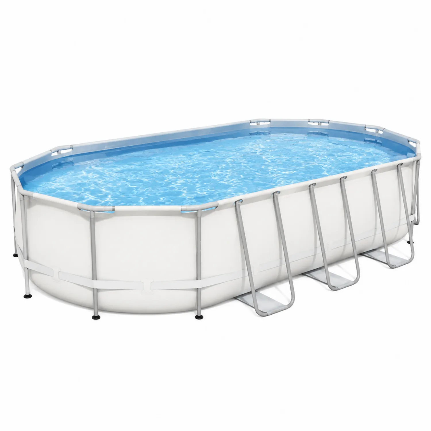 Basen owalny z białego PVC i stali 610x366x122 cm