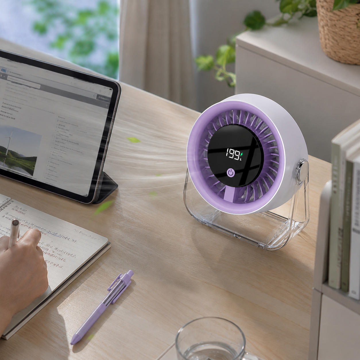Hordozható mini asztali ventilátor hosszú akkumulátor-üzemidővel, kettős felhasználású USB töltéssel és újratöltéssel irodai használatra