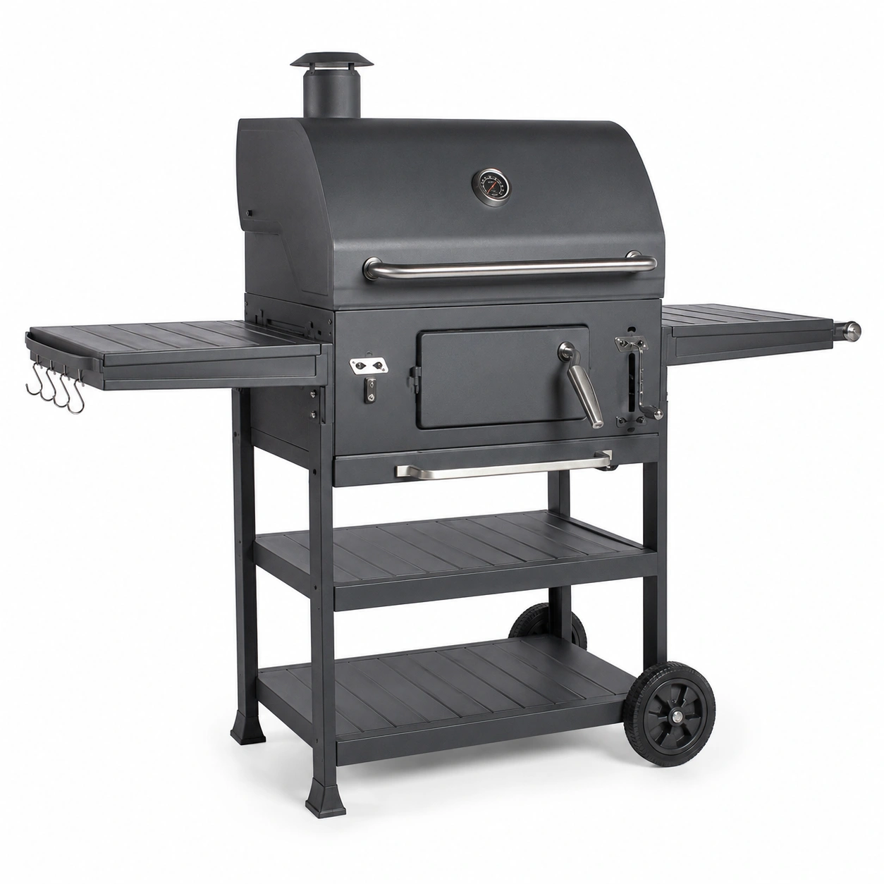 Grill weglowy z termometrem - Czarny