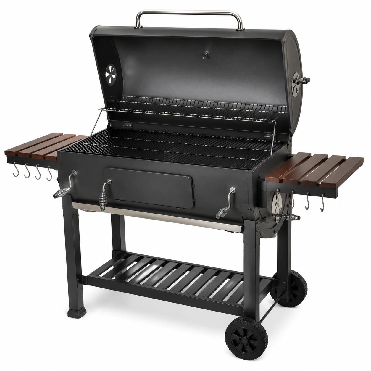 Grill ogrodowy z otwierana pokrywa - Czarny