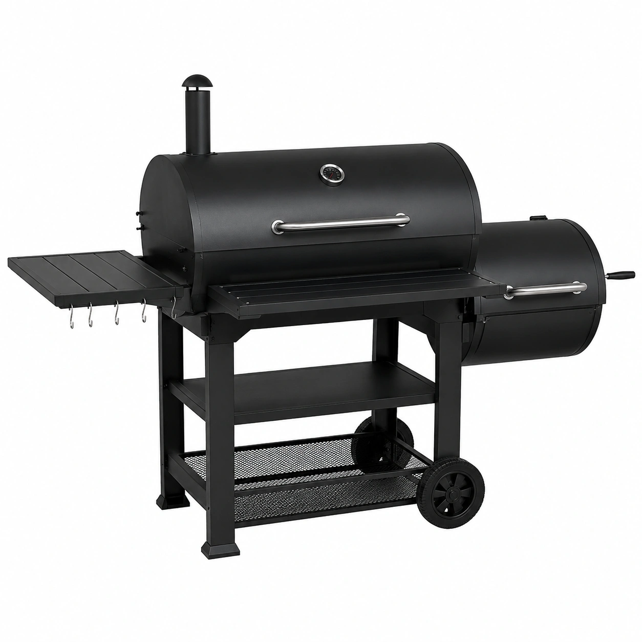 Grill ogrodowy z komora boczna – Czarny