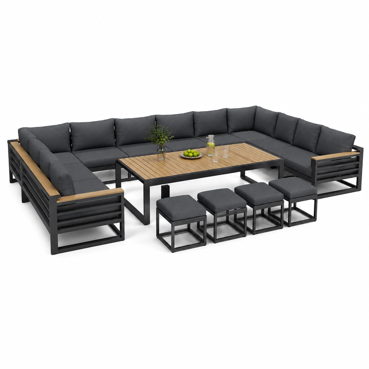 Nowoczesny zestaw lounge outdoor – Czarny