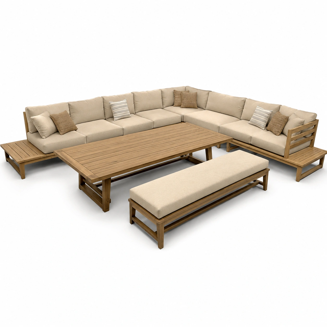 Drewniany zestaw wypoczynkowy premium – Naturalny debowy