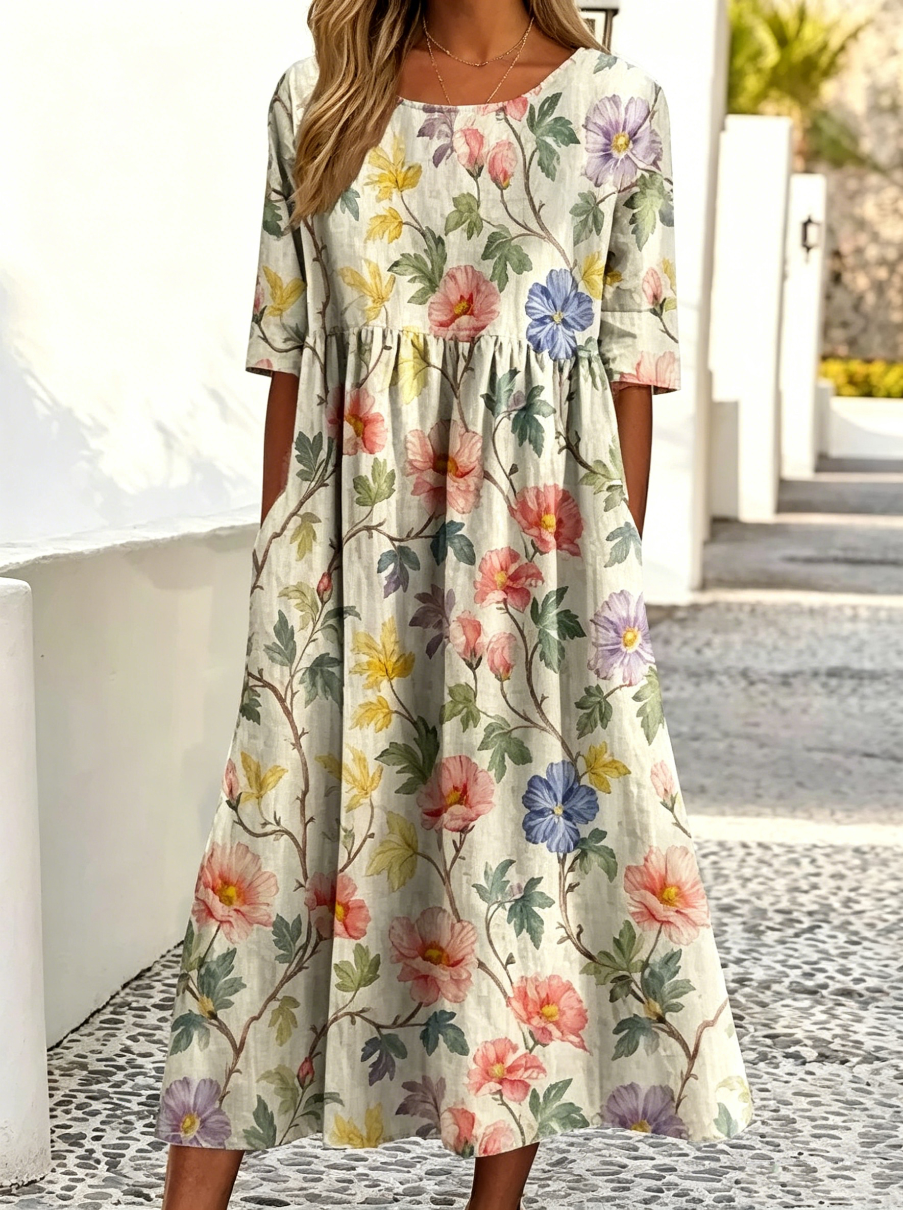 Women's Mid-Length Dress for Spring & Summer