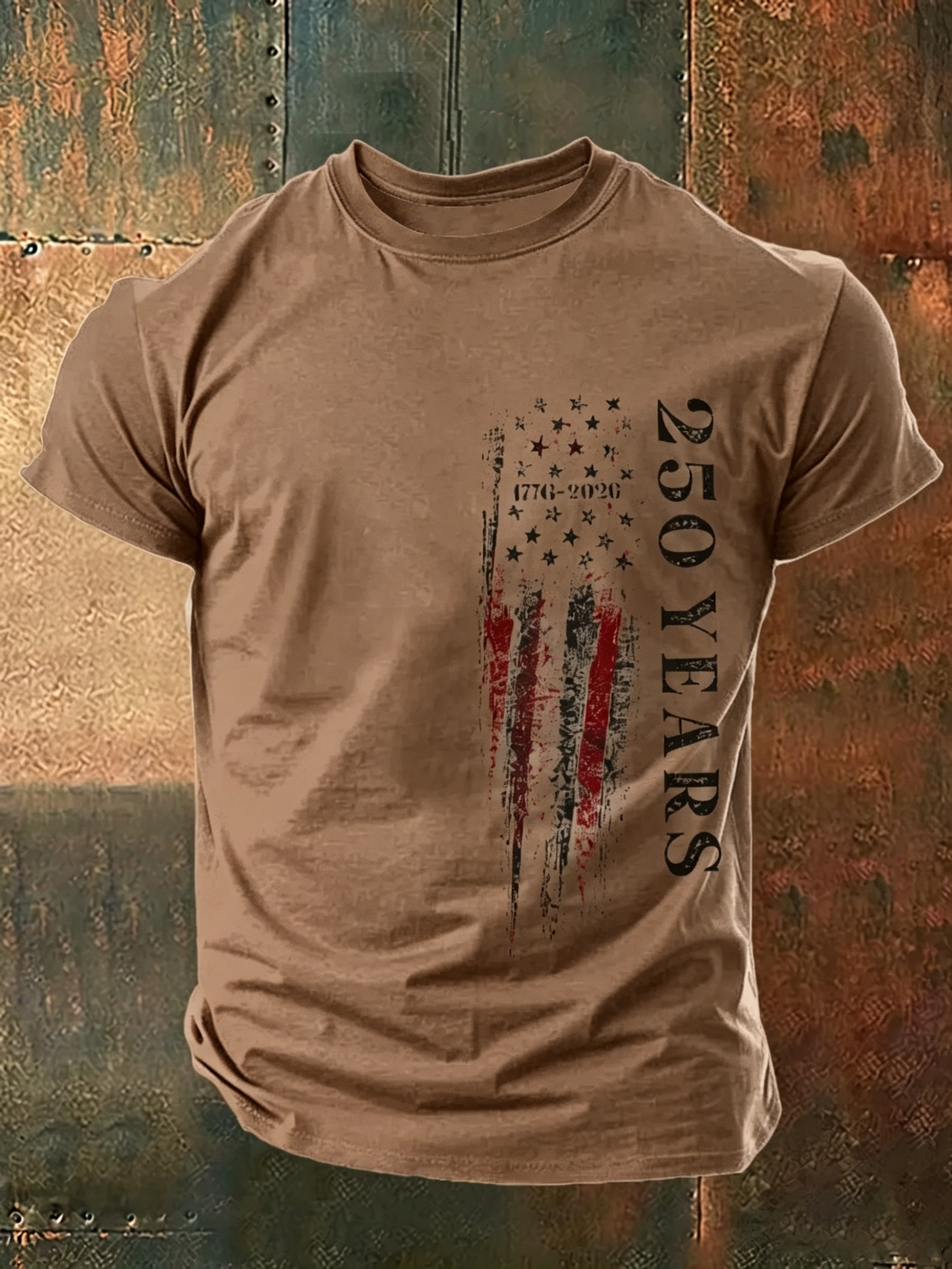 US 250 Years Print Cotton T-Shirt