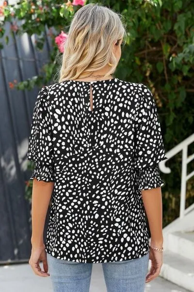 Cicy Bell Women's Polka Dot 3/4 Sleeve Blouse Tops Ladies Casual Office Work Crew Neck T-Shirt Spring Soft Crewneck