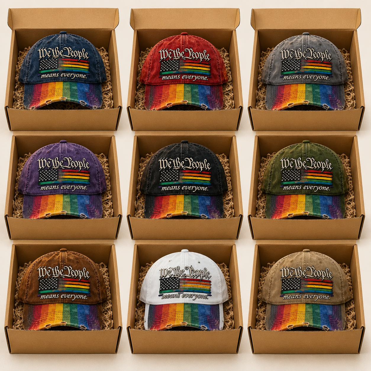 US 250th Anniversary Rainbow Colored Commemorative Hat