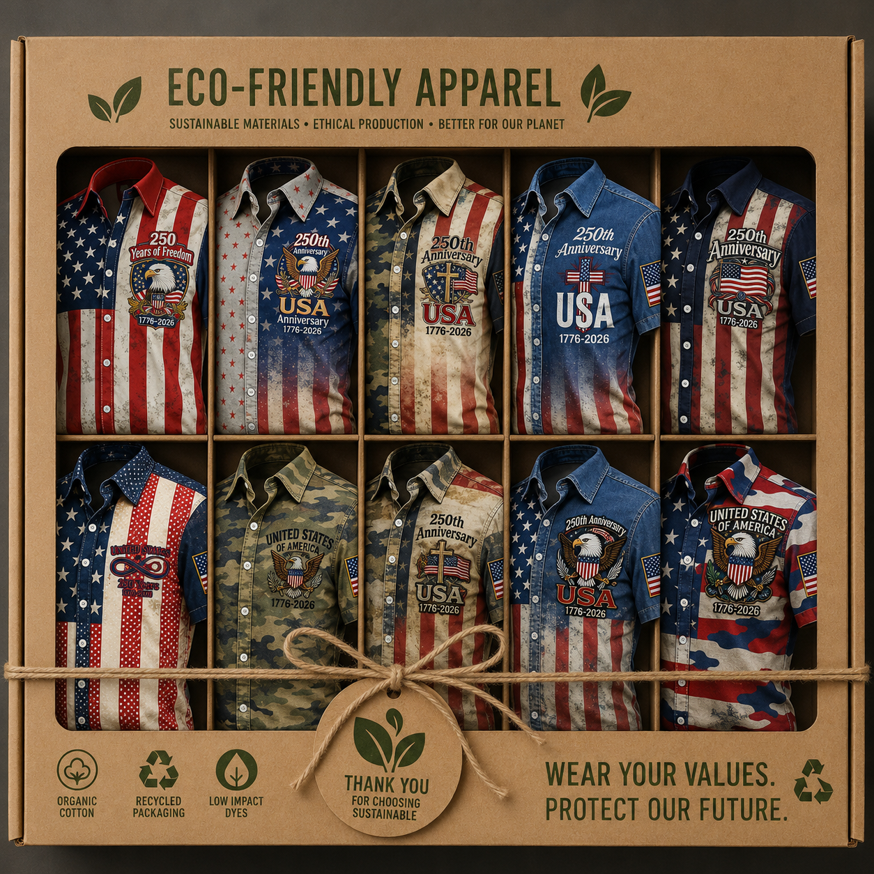 Men's  American 250th Anniversary Short-Sleeved Shirt
