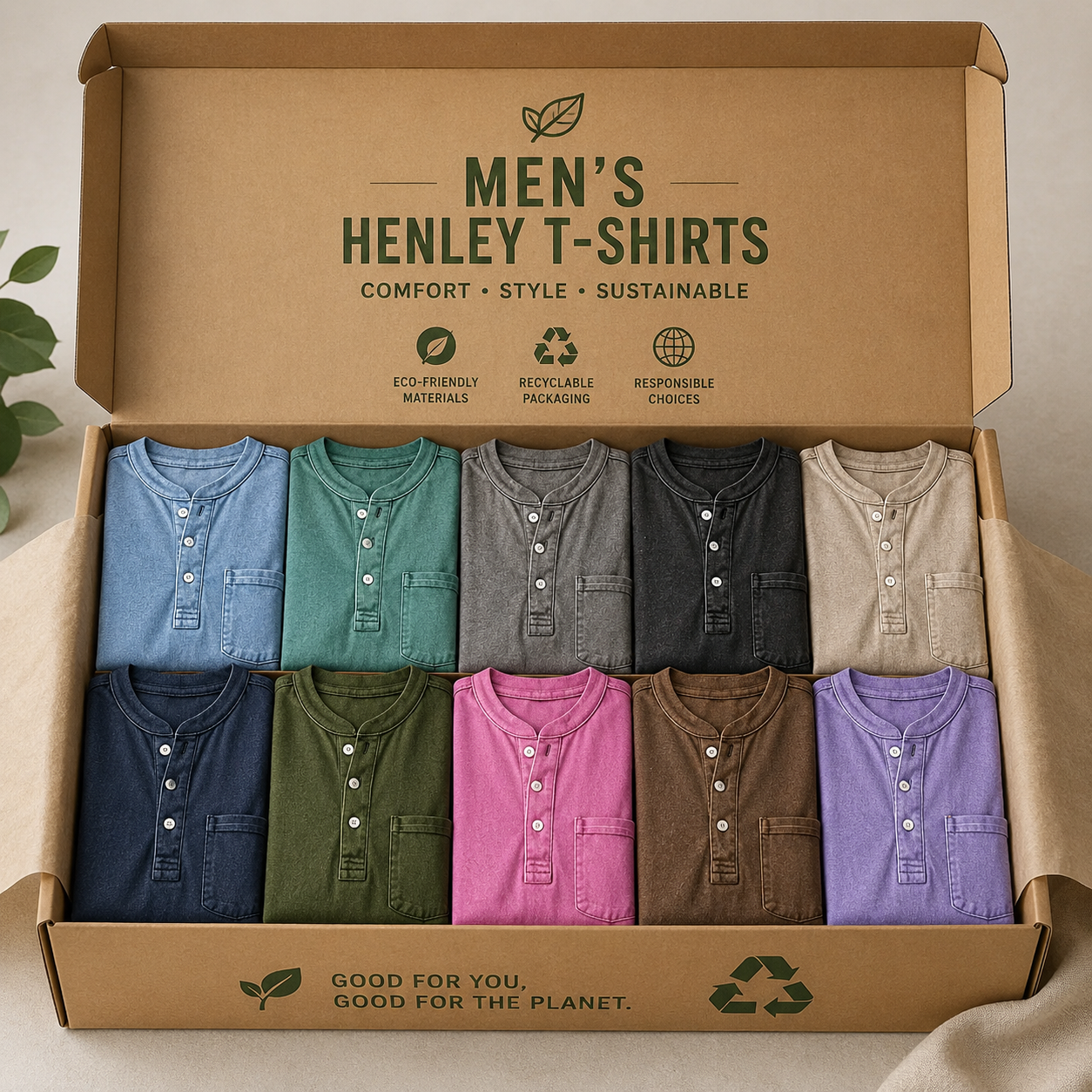 Men's Soft Washed Denim Casual T-Shirt