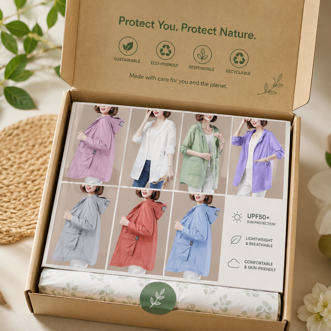 Mid-length UV protection sun protection jacket for women
