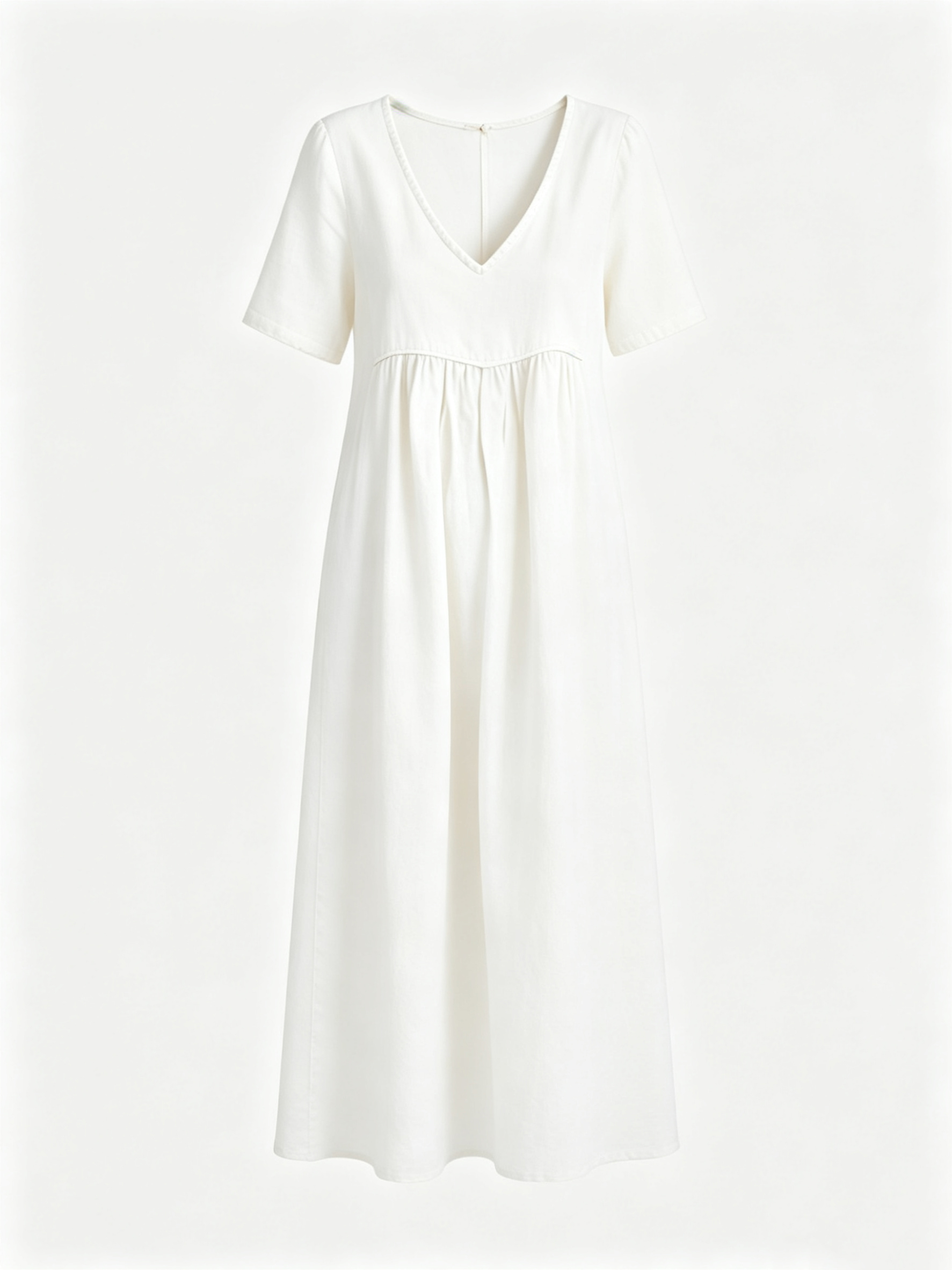 Women’s Boho Embroidered Midi Dress, V‑Neck Short Sleeve Loose Casual Dress, Ethnic Geometric Embroidery Flowy Summer Dress for Vacation Daily Wear