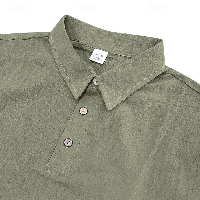 Men's Lightweight Linen Polo Shirt for Summer Comfort