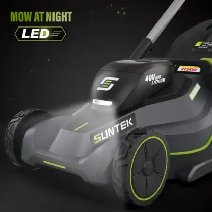 SUNTEK 40V 18-Inch Cortacésped Eléctrico Inalámbrico, Cortacéspedes de Paseo Digi-Brushless, Batería de Iones de Litio de 4.0Ah y Cargador Rápido Incluido