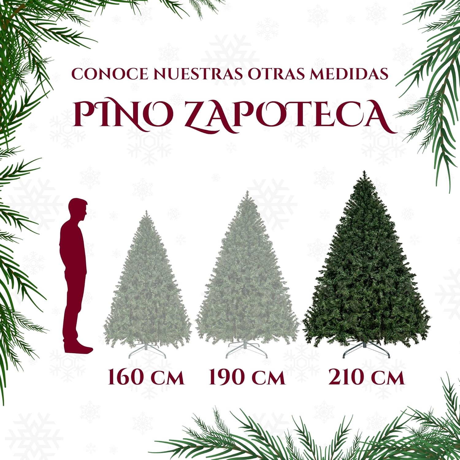 Jardimex Arbol de Navidad Oyamel Artificial 210 Cm Verde Frondoso Calidad Pino de Navidad Arbol Navideño Arboles de Navidad Artificial Pino Navideño Artificial