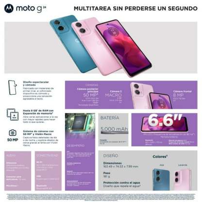 Smartphone Motorola Moto G24 256 GB Azul Telcel