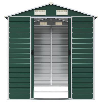 Cobertizo de jardín acero galvanizado marrón claro 191x215x198 cm
