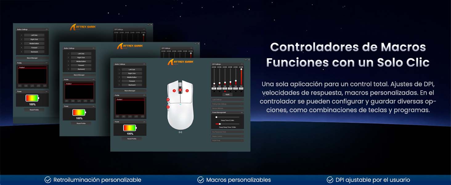 ATTACK SHARK X11 Mouse Inalambrico con Base de Carga RGB