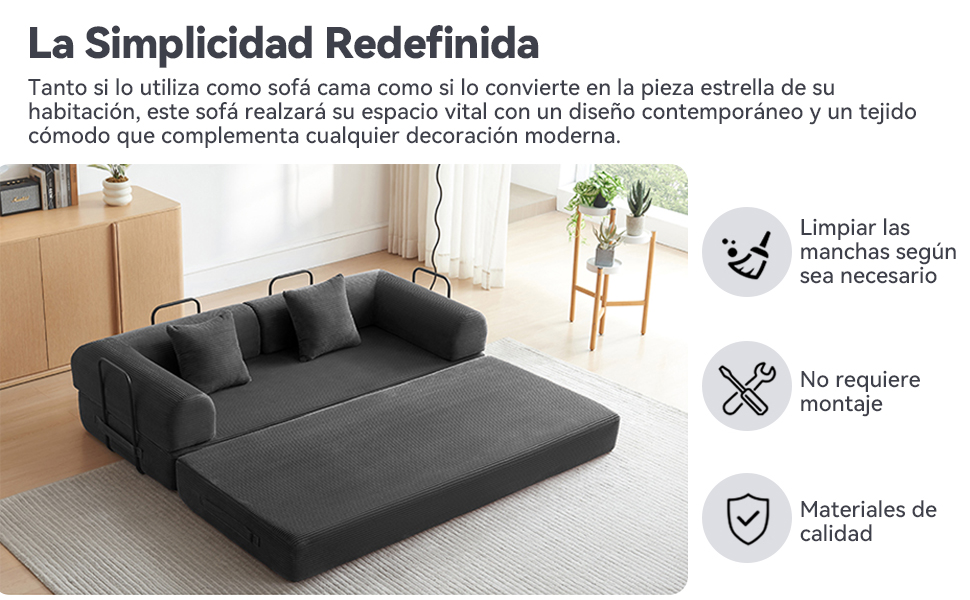 Sofá cama convertible