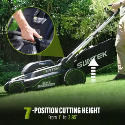 SUNTEK 40V 18-Inch Cortacésped Eléctrico Inalámbrico, Cortacéspedes de Paseo Digi-Brushless, Batería de Iones de Litio de 4.0Ah y Cargador Rápido Incluido