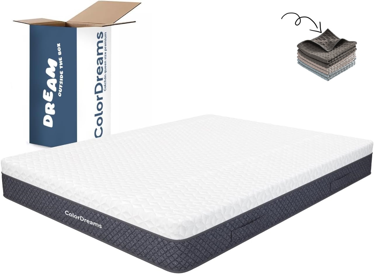 COLORDREAMS | Colchón en Caja Individual Memory – 100x190x23 cm - 6 Capas de Espuma de Alta Densidad – Manijas Reforzadas – Firmeza Justa – Hipoalergénico