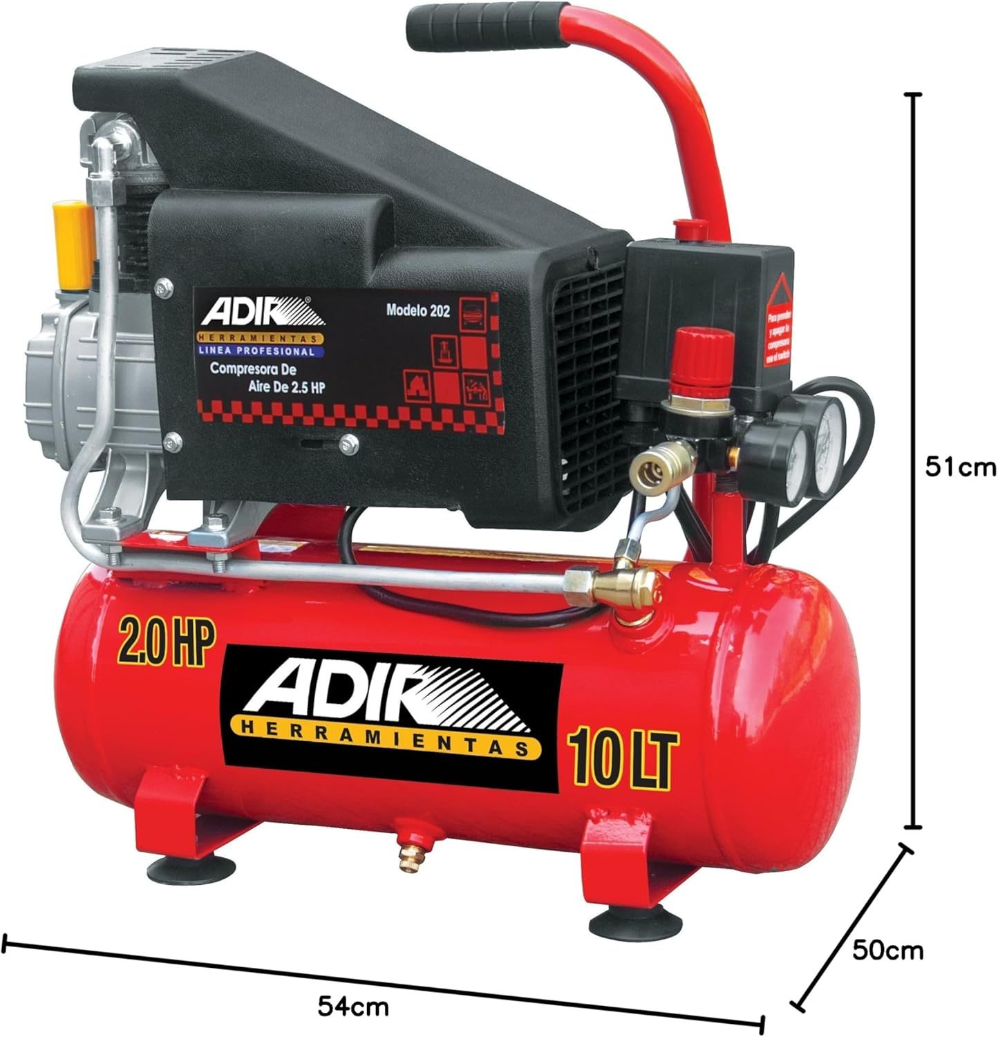 Adir 201 Compresora 2 HP con Tanque de 10 l