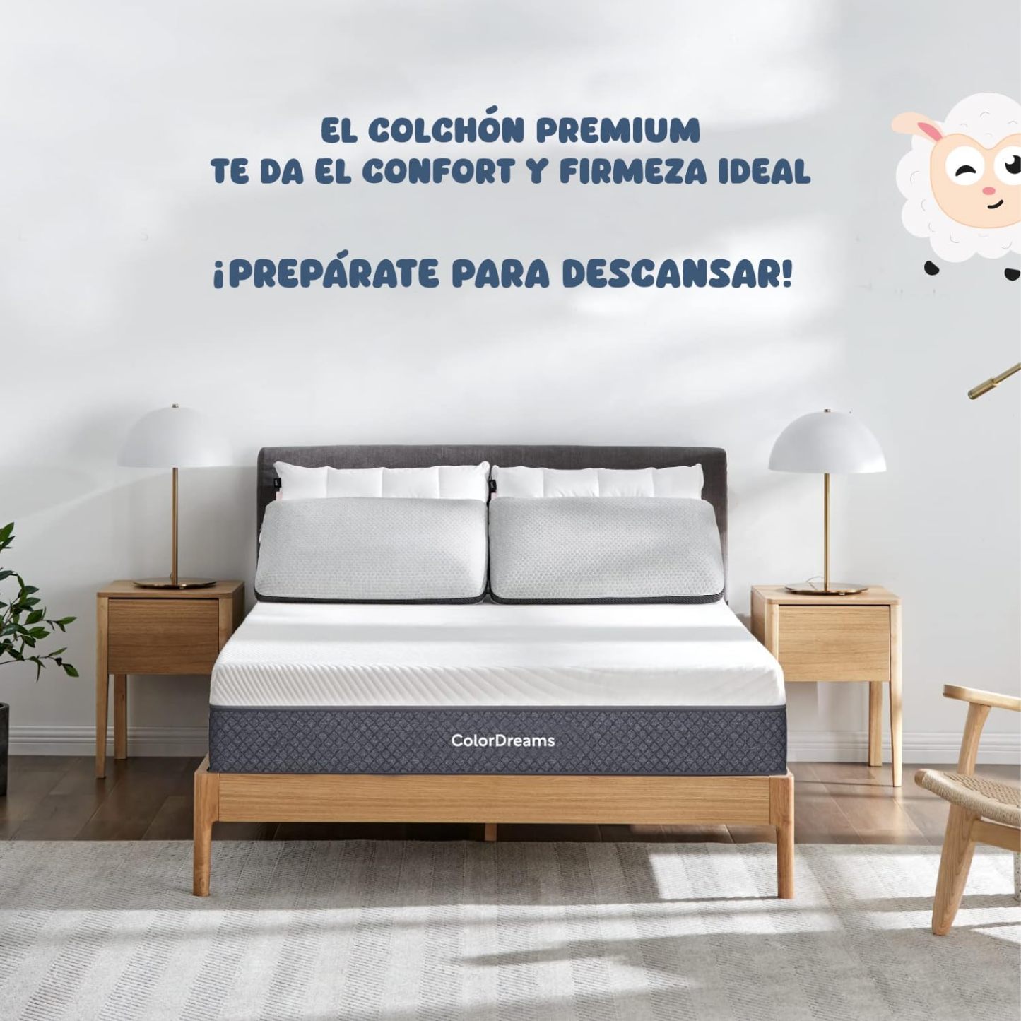 COLORDREAMS | Colchón en Caja Individual Memory – 100x190x23 cm - 6 Capas de Espuma de Alta Densidad – Manijas Reforzadas – Firmeza Justa – Hipoalergénico