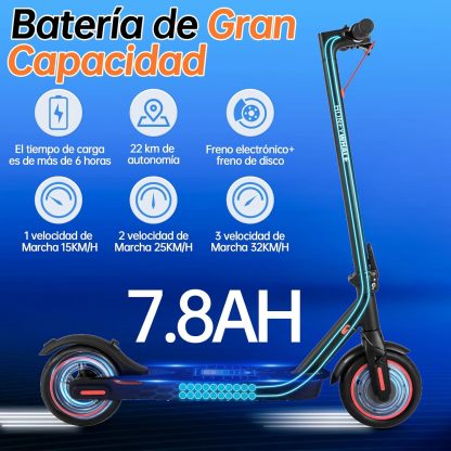 HONEYWHALE M2 Pro Scooter Eléctrico Plegable para Adultos, Motor de 500 W de Potencia Máxima, 22km con una Carga Completa, Velocidad Máxima 32km/h, Patin Eléctrico con App Control Bluetooth
