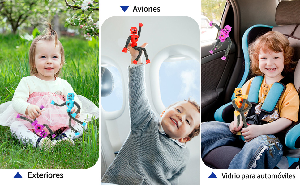 Mini Pop Tube Sensor Fidget Toy con Ventosa telescópica para niños