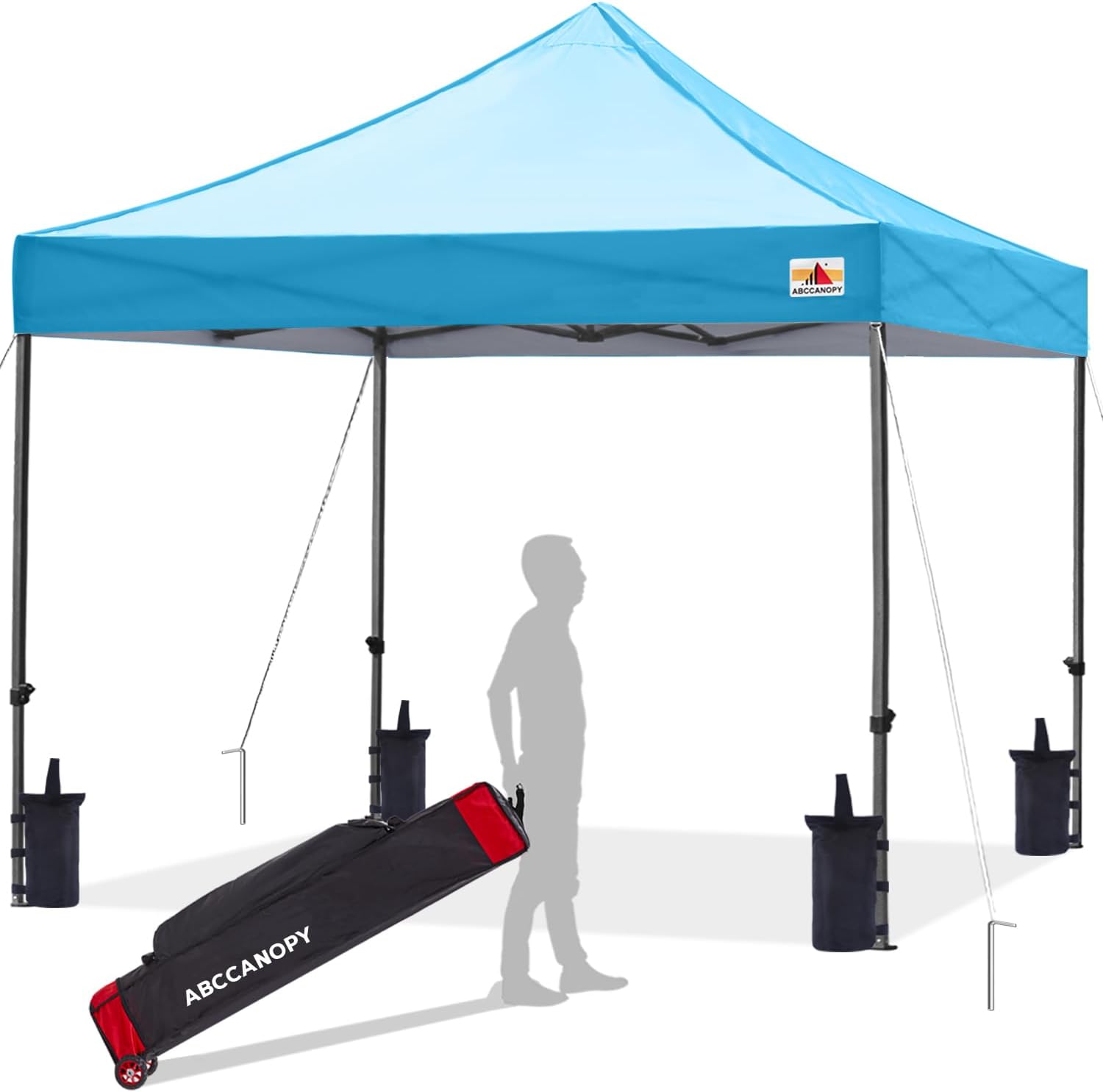 ABCCANOPY Kingkong-Series - Juego de Dosel instantáneo Comercial de 10 x 10 pies (Incluye Bolsa de Transporte de 30 Colores), Azul (Sky Blue)